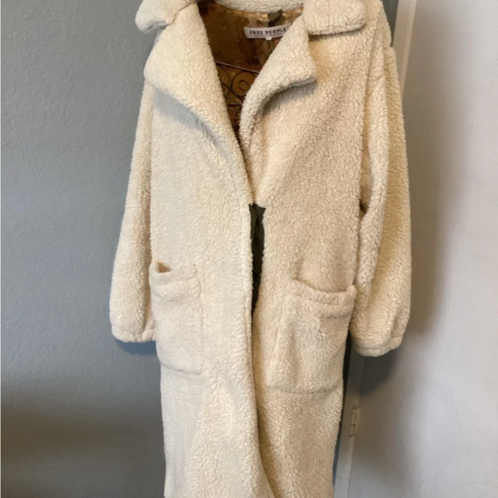 Free People Cream Teddy Coat - Picture 7 of 7